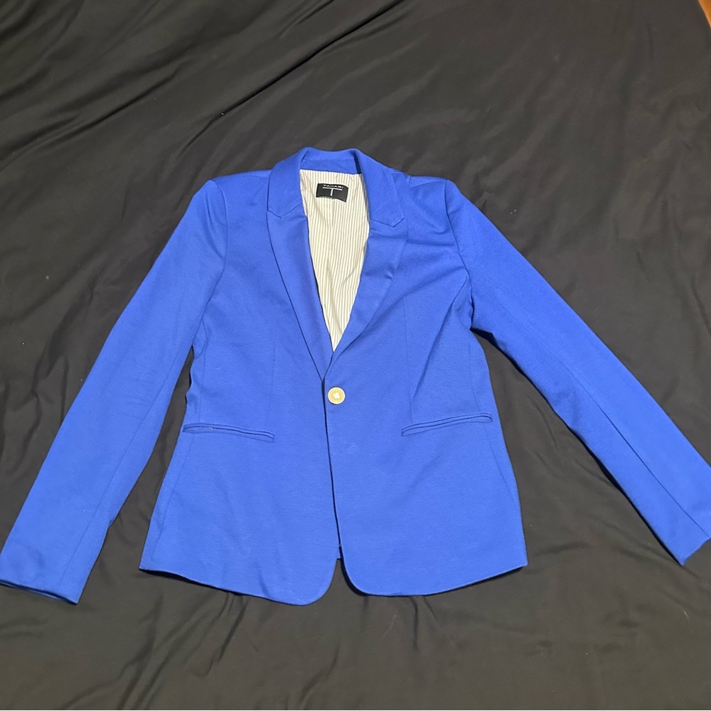 Tahari Royal Blue Blazer with Pinstripe Lining